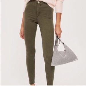 Top shop olive green skinny jeans
